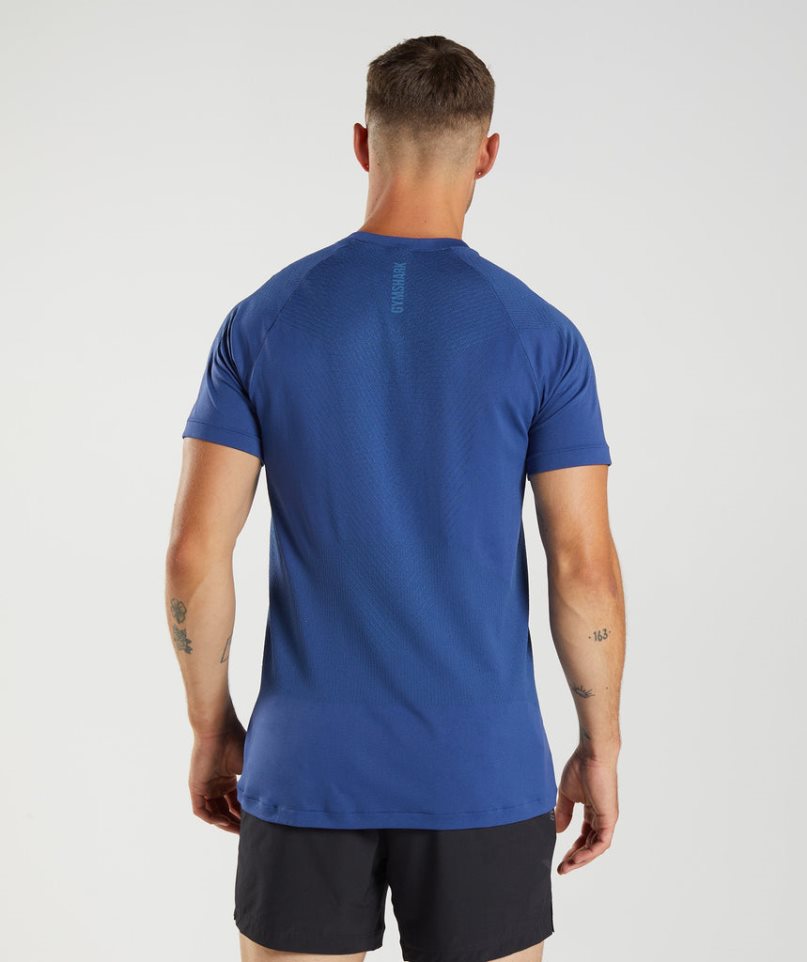 Men's Gymshark Apex Seamless T-Shirts Blue | NZ 3ZVQWK